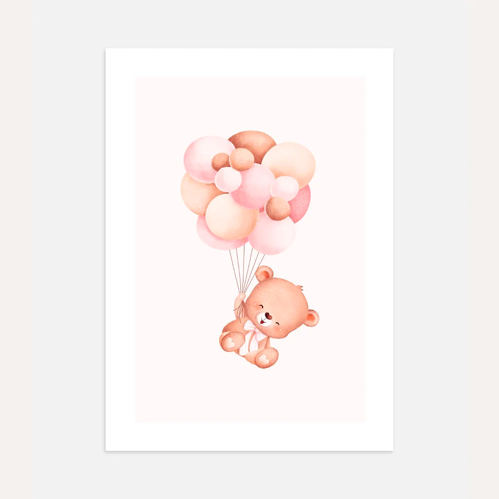 Teddybär mit Luftballons Poster
