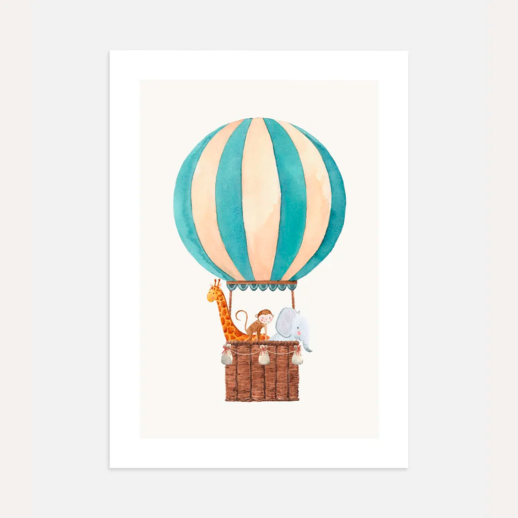 Poster mit Ballons und Safaritieren