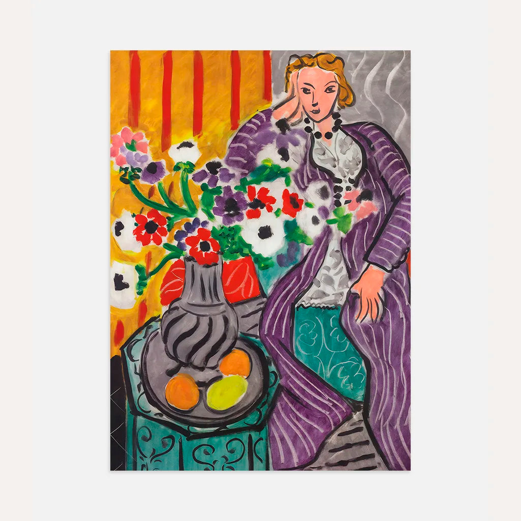 Henri Matisse Poster – Purpurrober Morgenmantel und Anemonen, 1937 