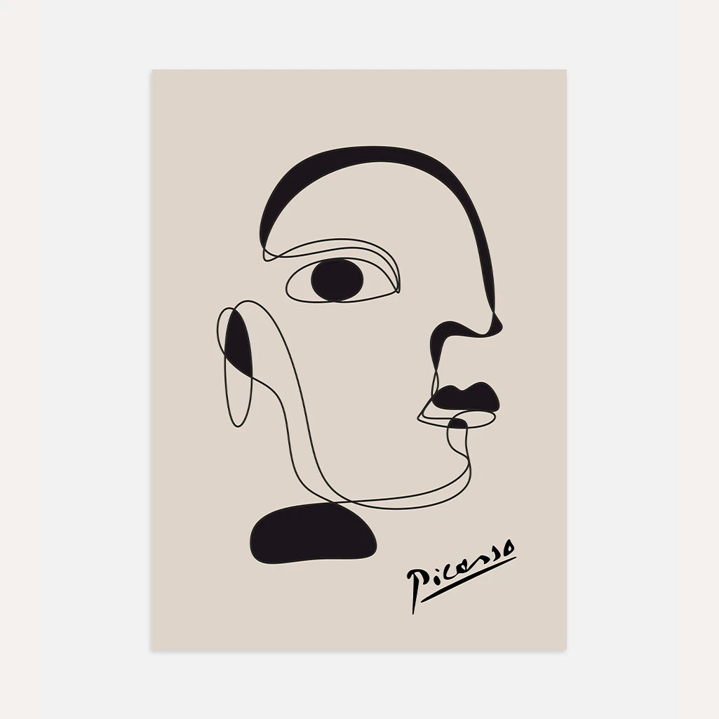 Von Pablo Picasso inspiriertes Poster – Linie des Gedankens