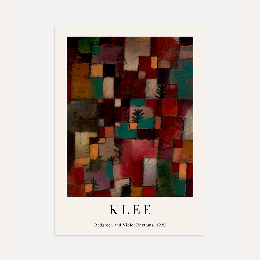 Paul Klee Poster – Rotgrüne und violette Rhythmen, 1920