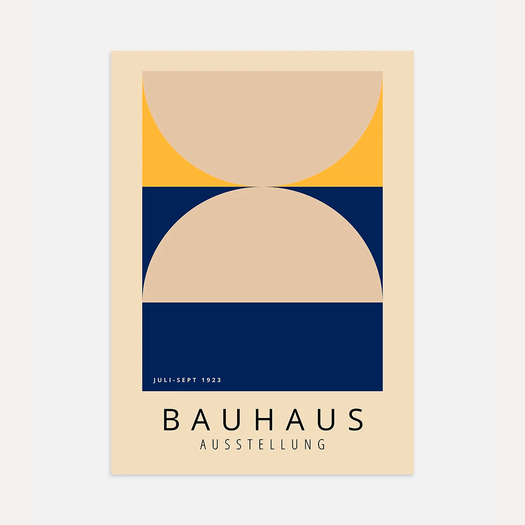 Bauhaus Beige Navy Poster