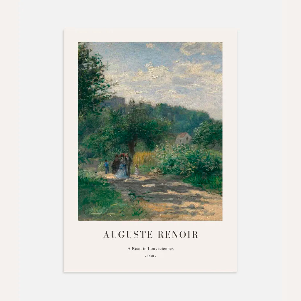 Auguste Renoir – Straße in Louveciennes Poster, Hochformat, 1870