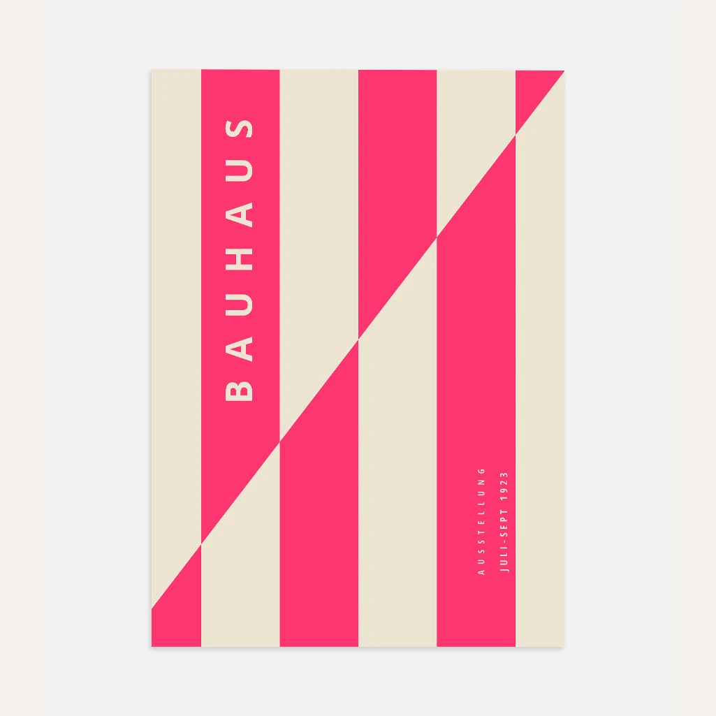 Bauhaus Rosa Linienstruktur Poster