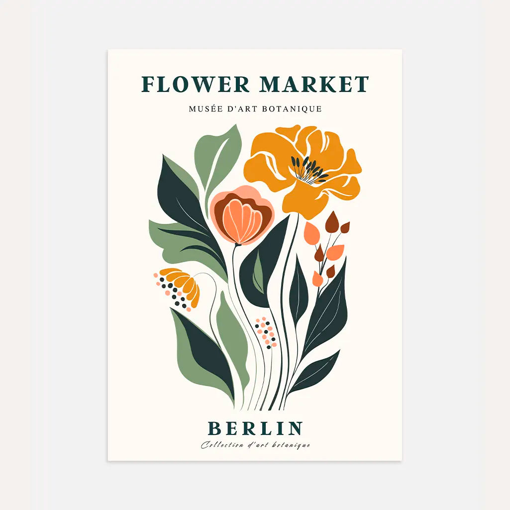 Plakat zum Blumenmarkt Berlin