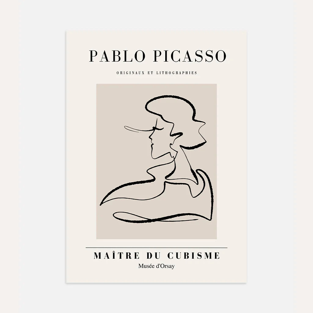 Gemälde „Künstlerprofil“ – Poster inspiriert von Picasso