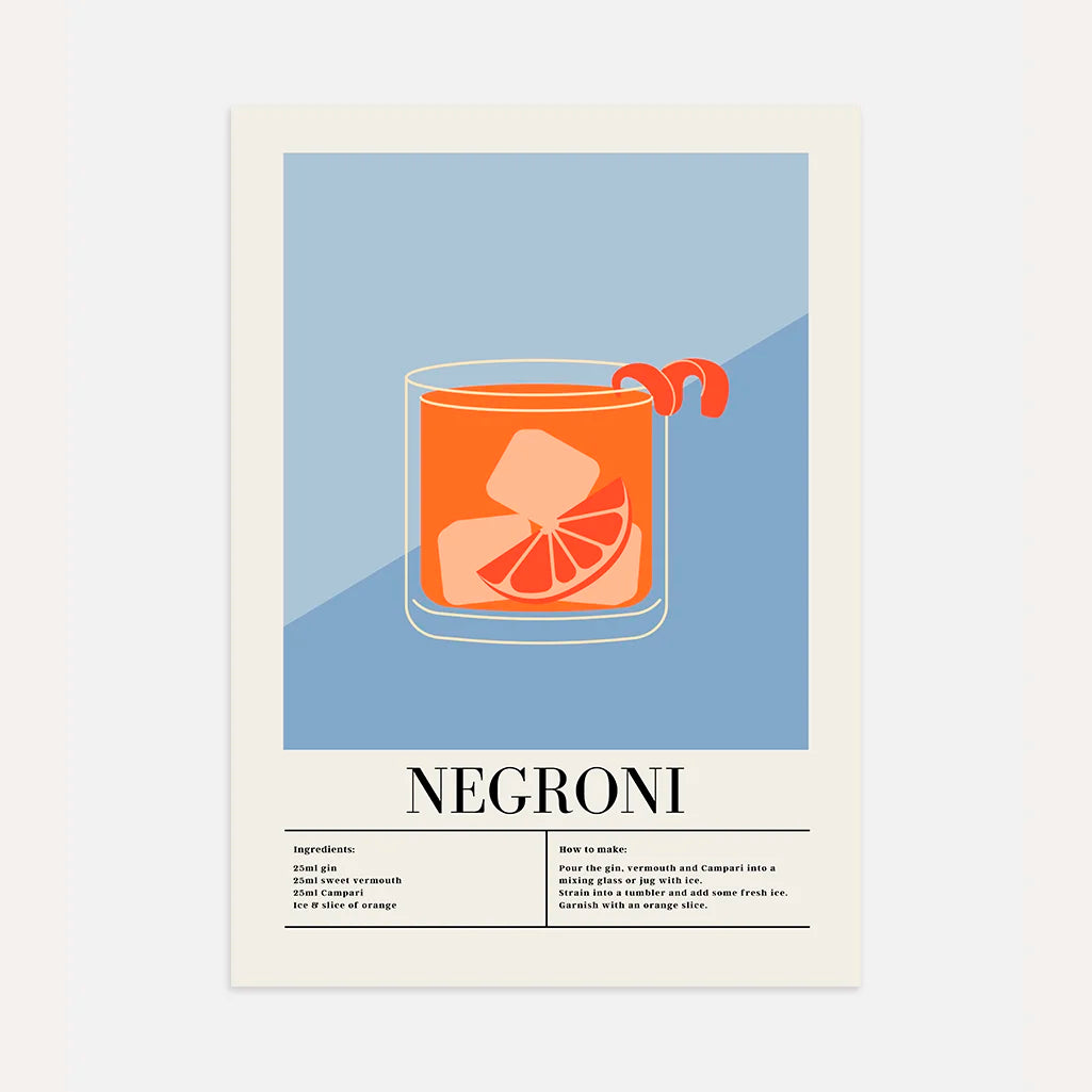 Negroni Ilustration Poster