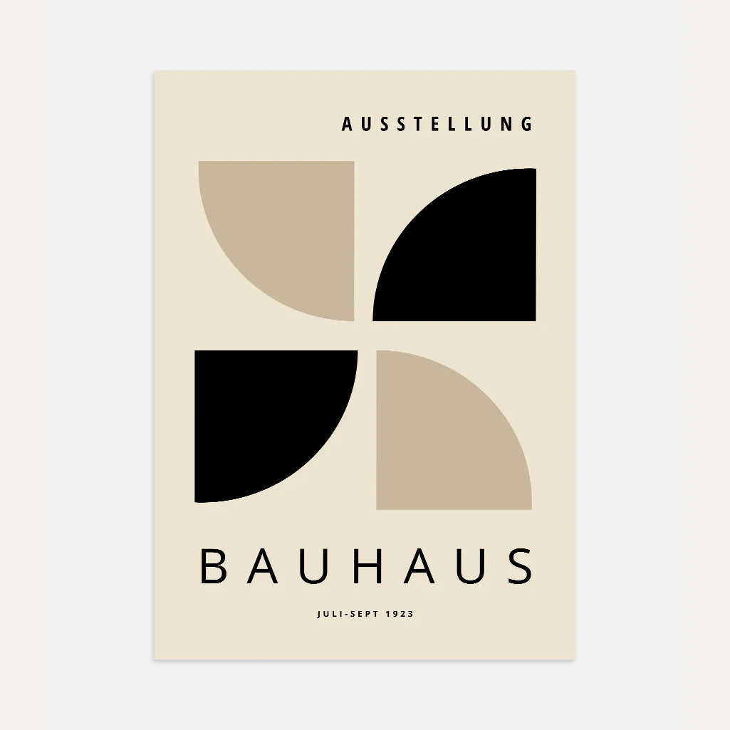 Bauhaus Schwarz Beige Poster