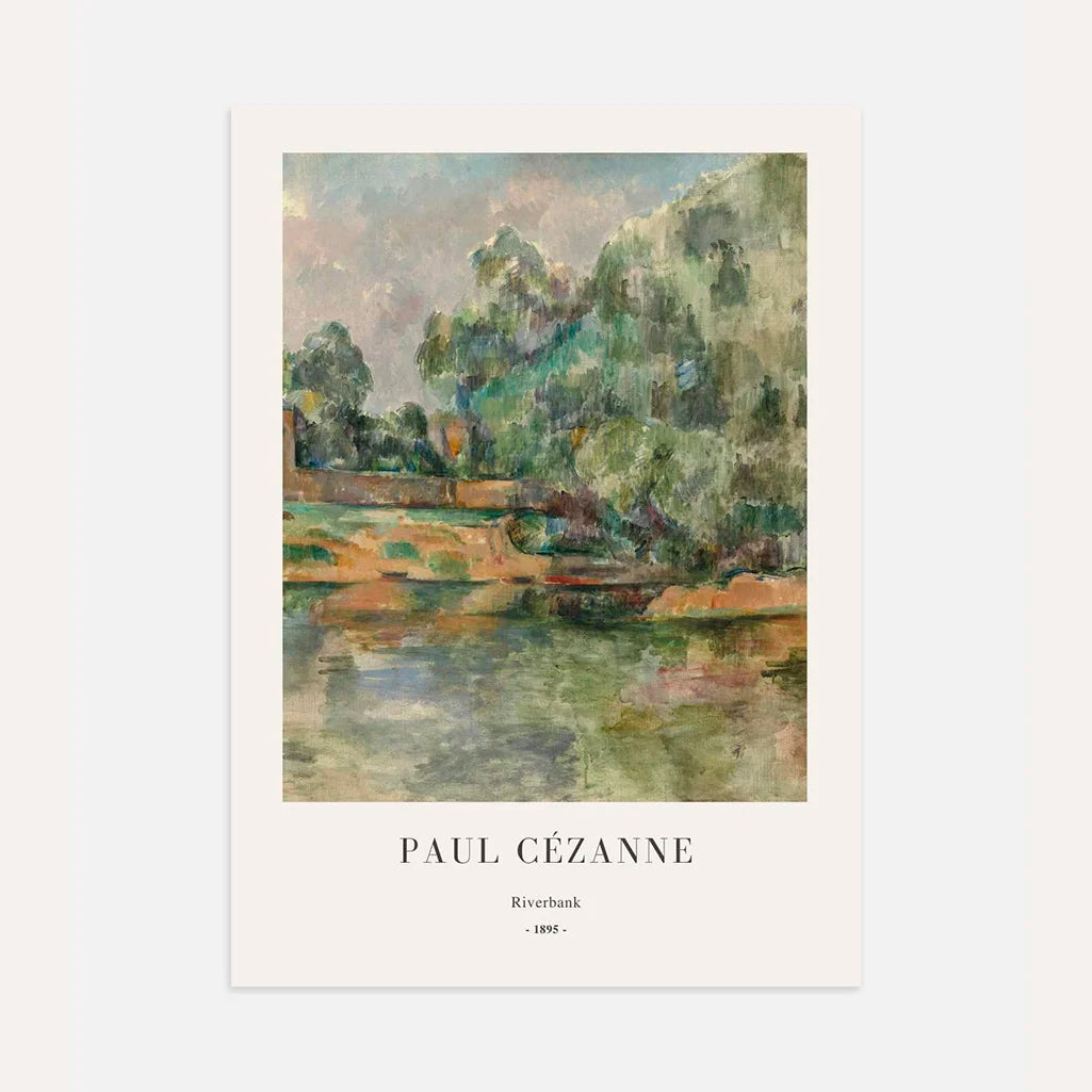 Paul Cézanne – Flussuferlandschaft Hochformat Poster