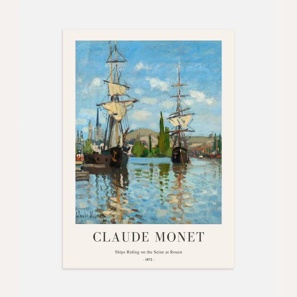 Claude Monet – Schiffe auf der Seine bei Rouen Poster