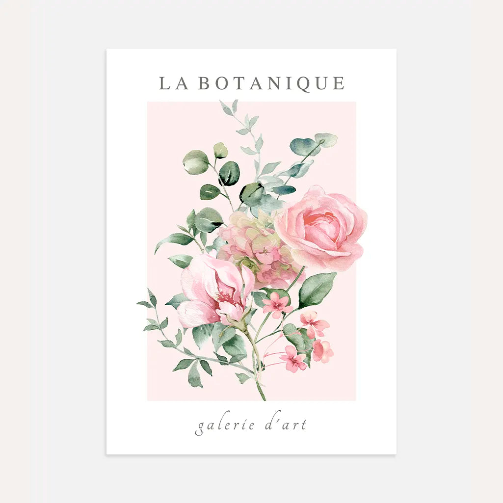 Poster „Pastellfarbener Rosengarten“