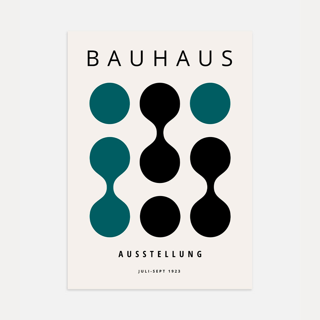 Bauhaus Türkis Kontrast Poster