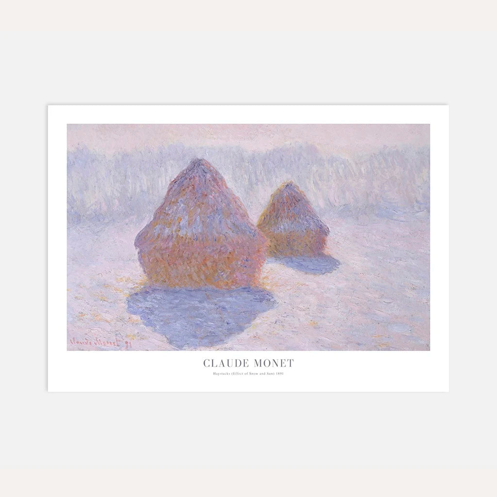 Claude Monet Poster – Heuschober, Schnee und Sonne