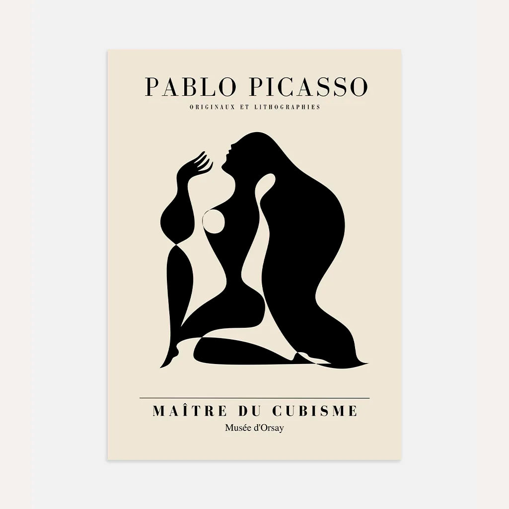 Von Pablo Picasso inspiriertes Poster – Schwarze Form