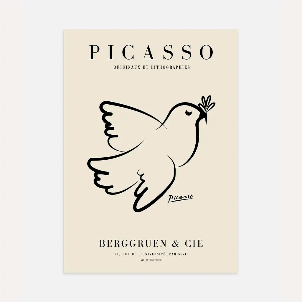 Von Pablo Picasso inspiriertes Poster – Taube der Hoffnung