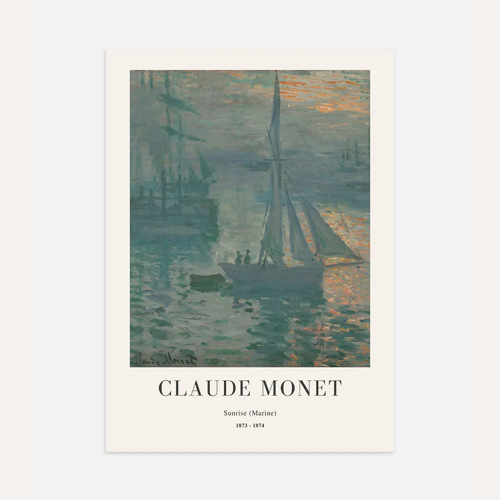 Claude Monet – Sonnenaufgang (Marine) Poster, 1873–1874