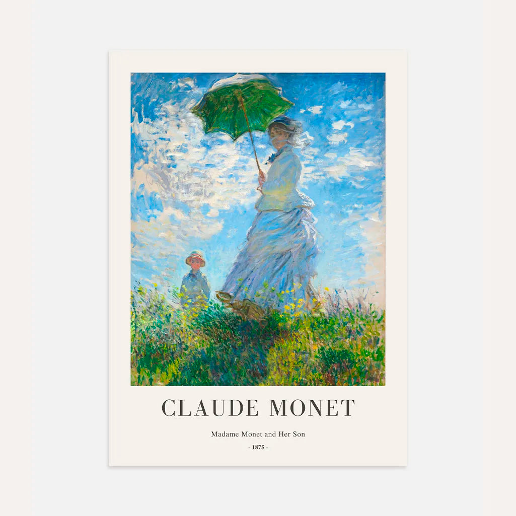 Claude Monet – Madame Monet mit Sonnenschirm Poster, 1875