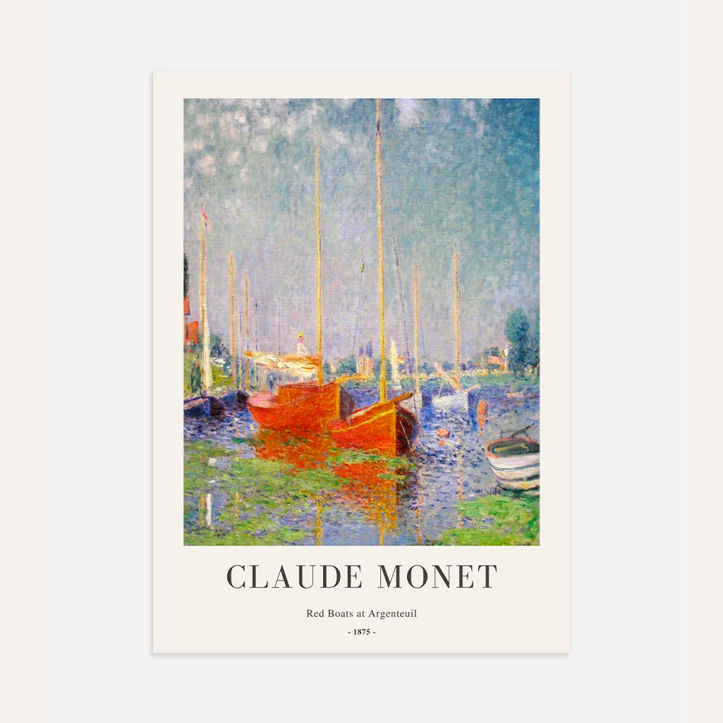 Claude Monet Poster – Rote Boote bei Argenteuil