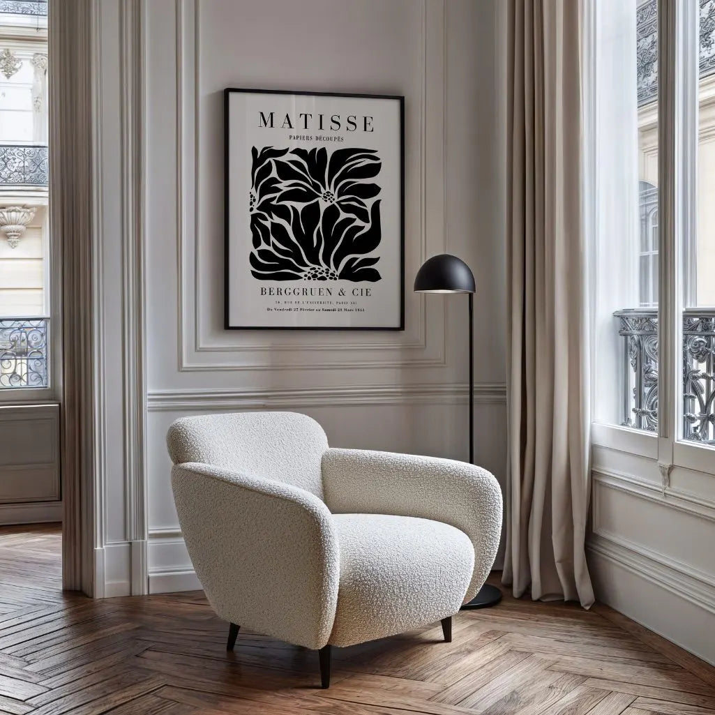Henri Matisse – Schwarze Blumen Poster Beige