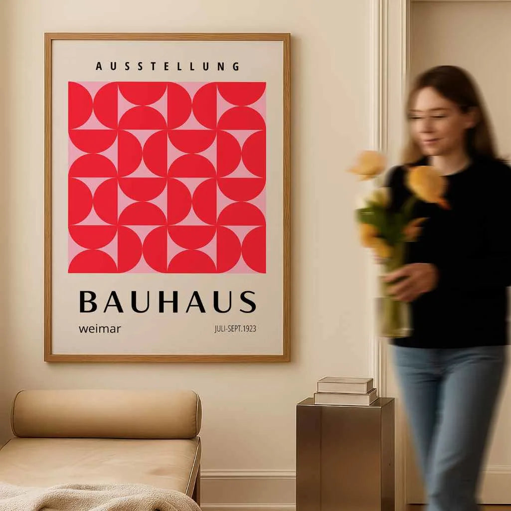 Bauhaus Rote Balance Der Formen Poster