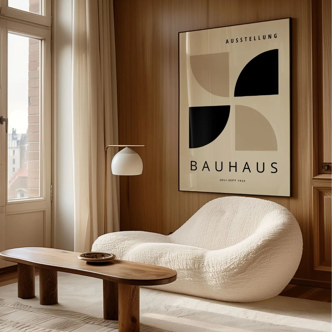 Bauhaus Schwarz Beige Poster
