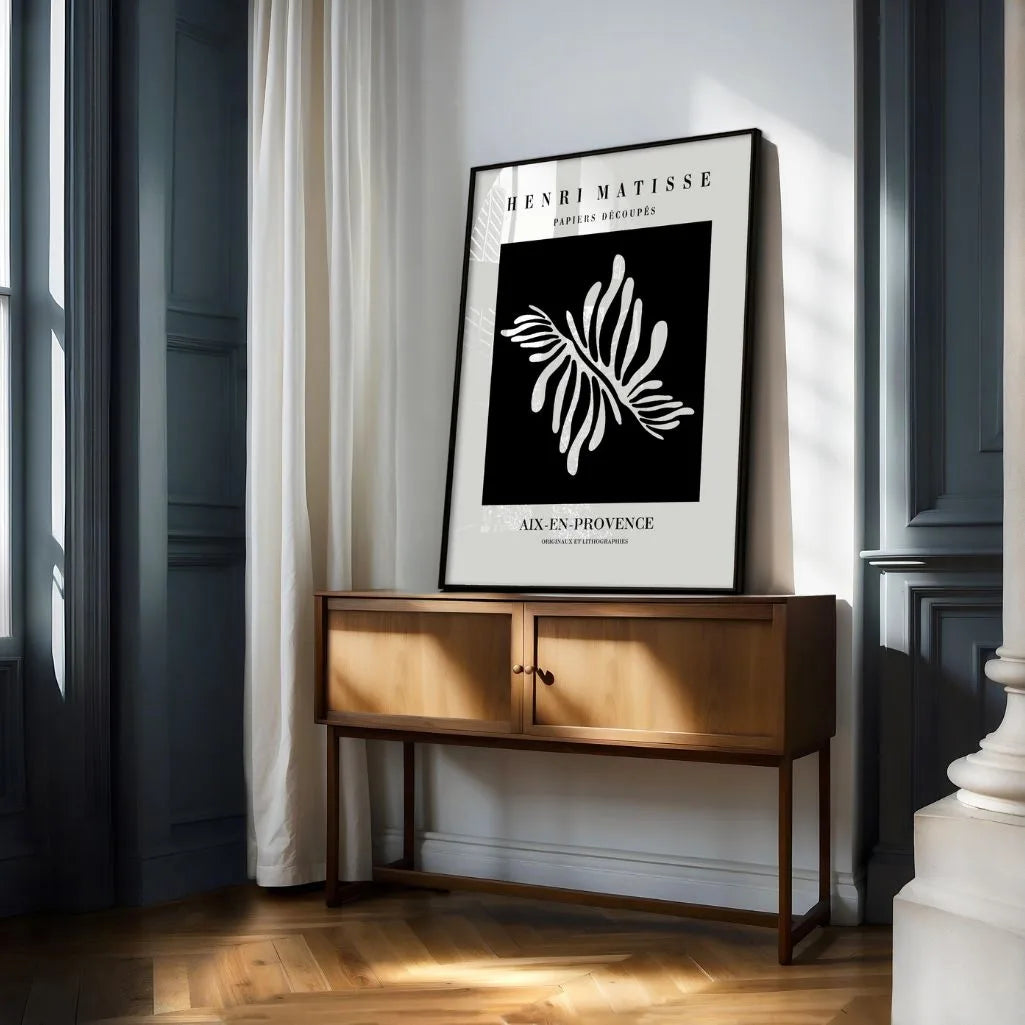 Matisse Weißes Blatt Schwarz Poster
