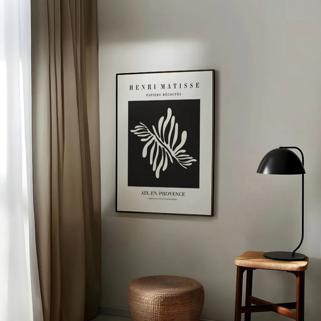Matisse Weiß Auf Schwarz Cut-Out Poster