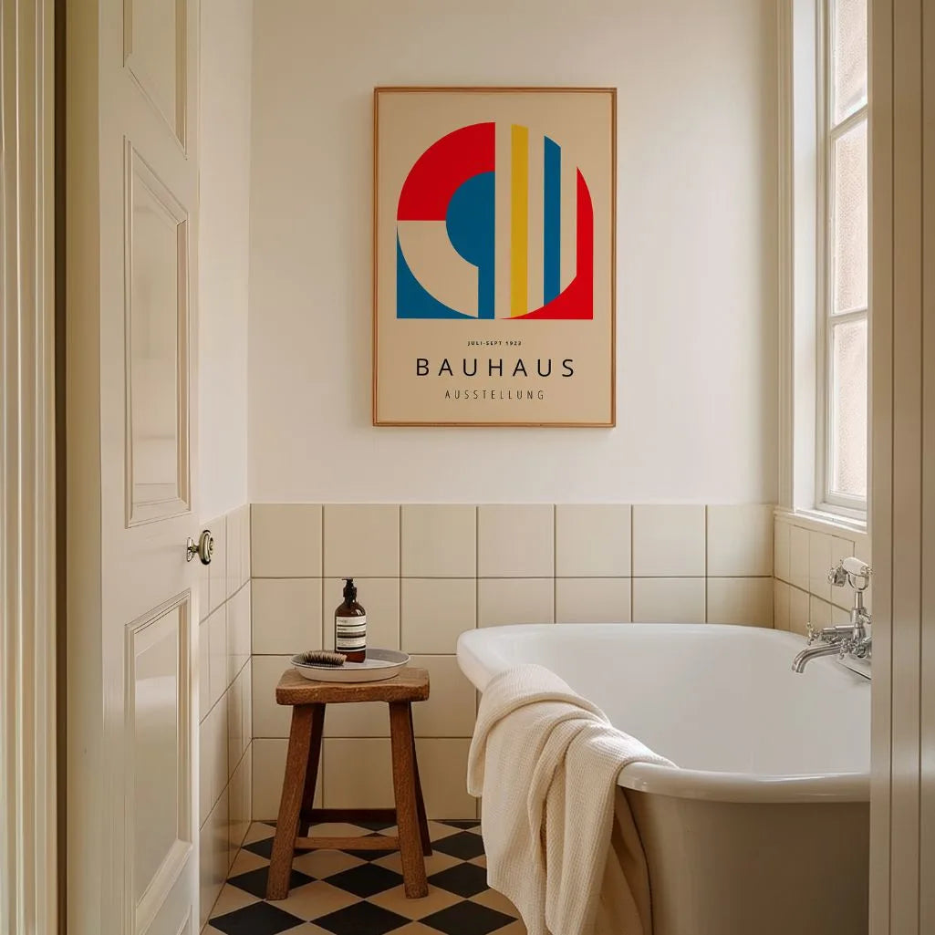 Bauhaus Abstrakter Rotakzent Poster