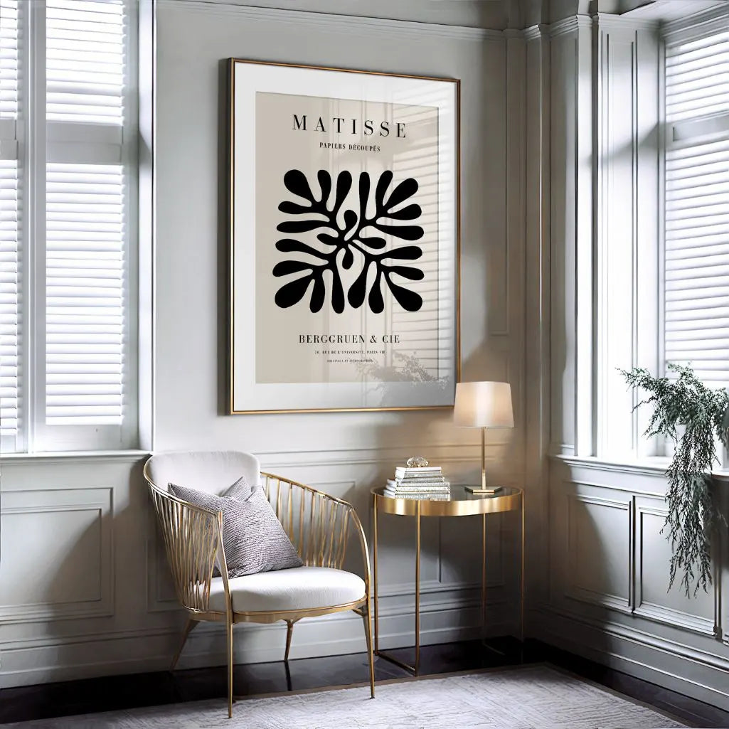 Henri Matisse – Minimalistisches Poster in Beige & Schwarz