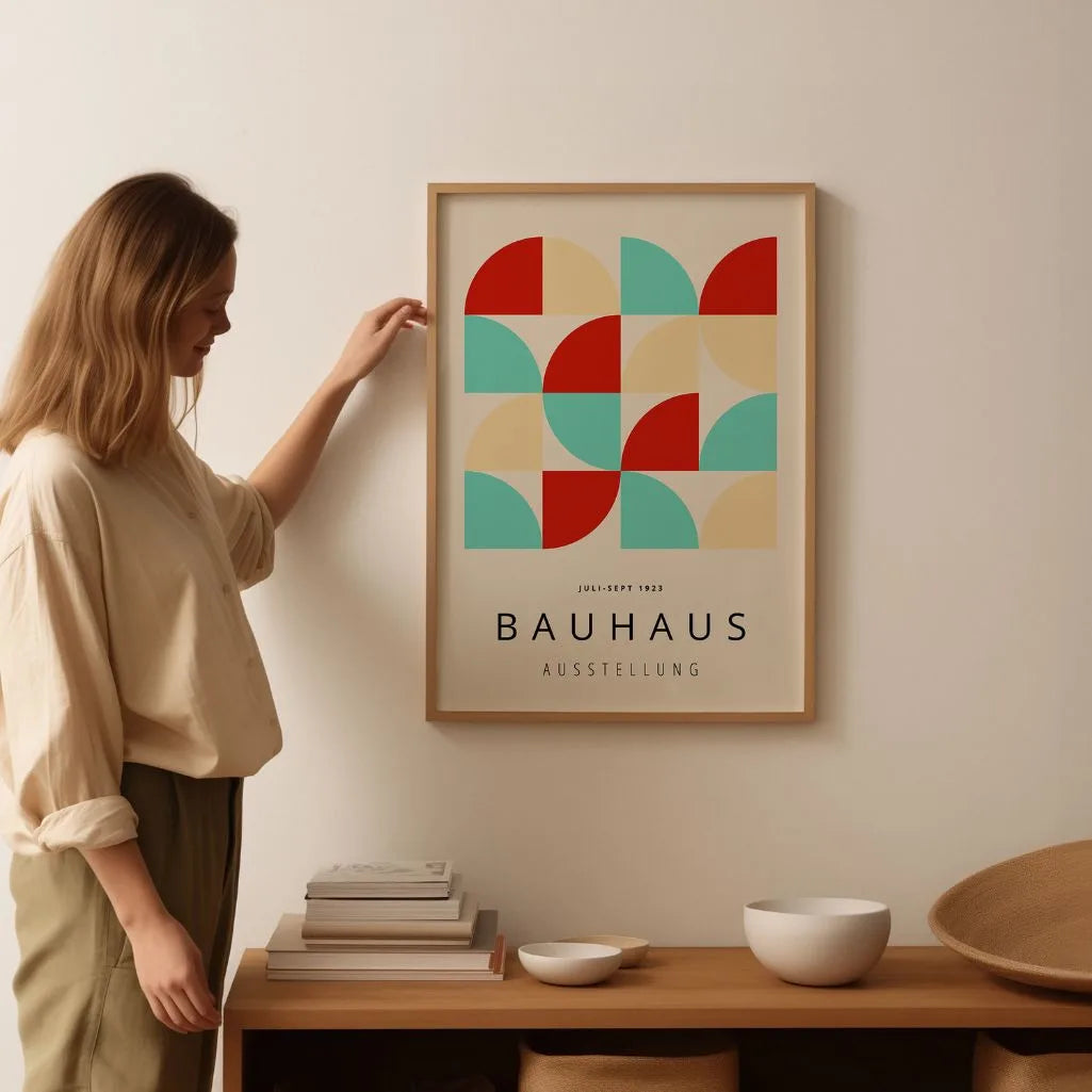 Bauhaus Türkis Rot Poster
