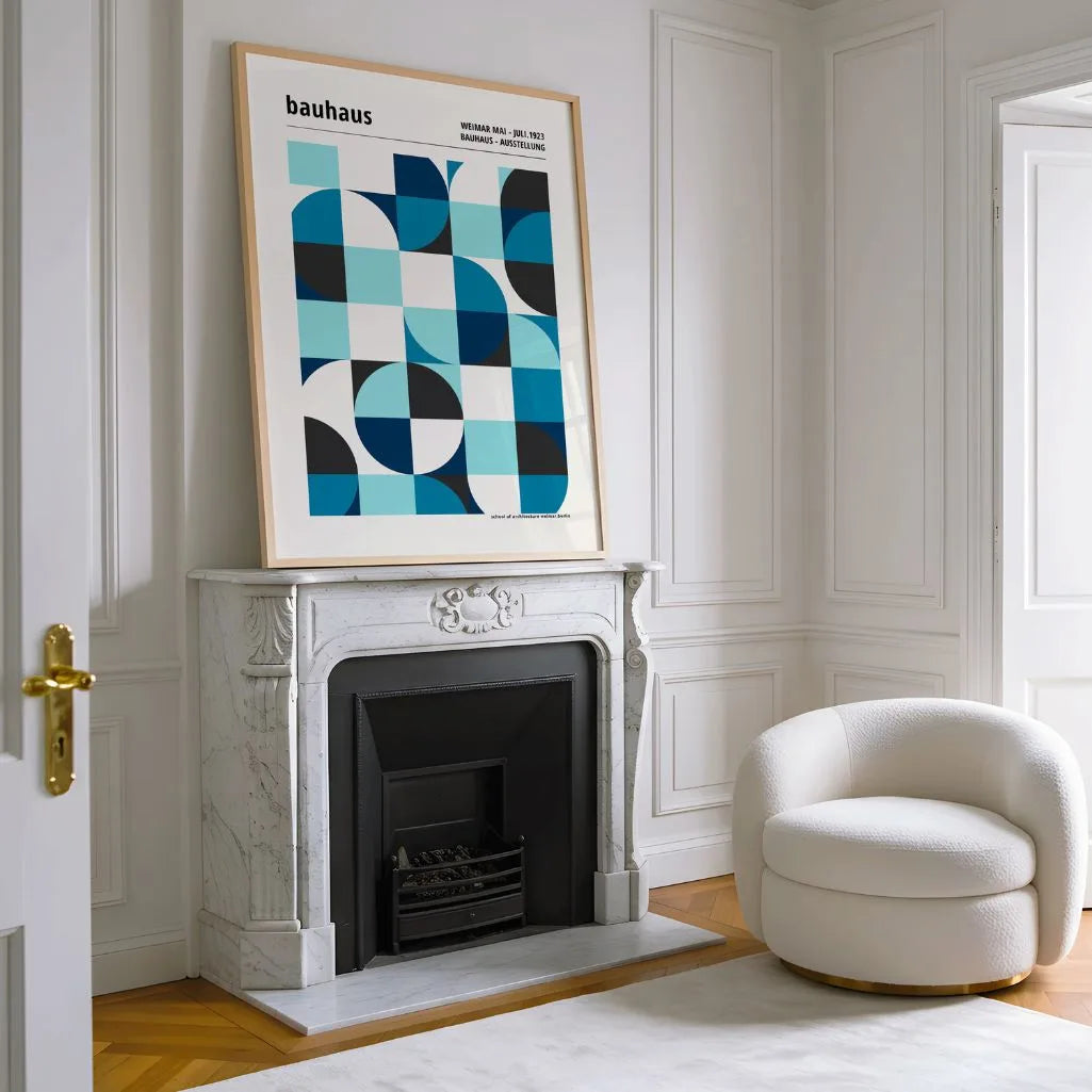 Bauhaus Blau Symmetrie Poster