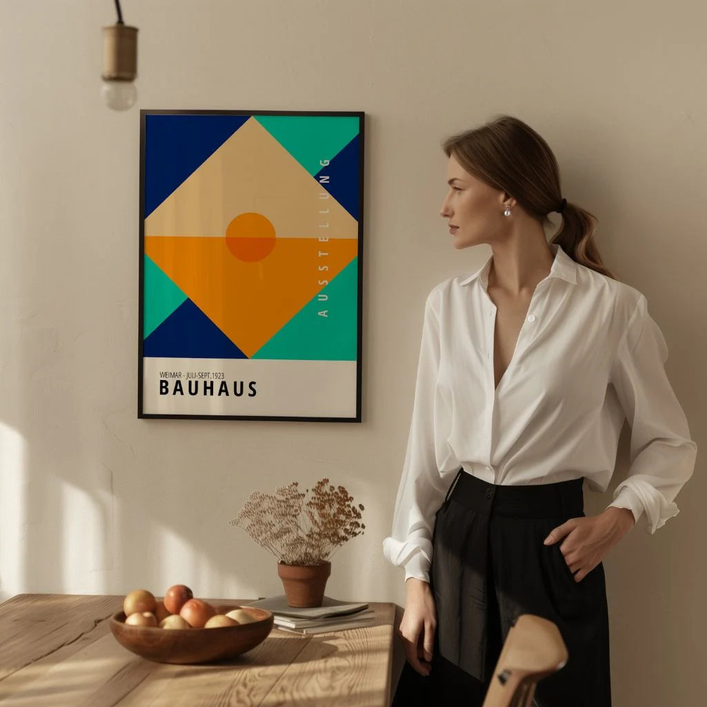Bauhaus Orange Türkis Poster