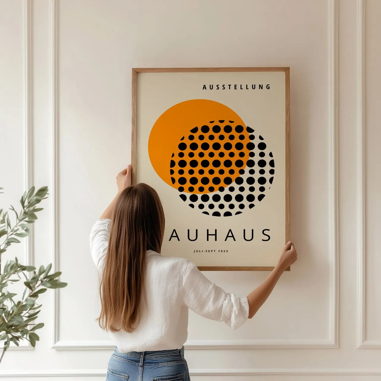 Bauhaus Orange Punkte Poster