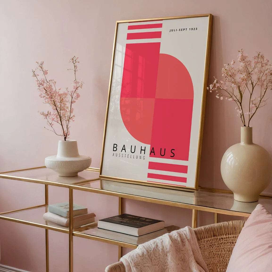Bauhaus Pink Rhythmus Poster