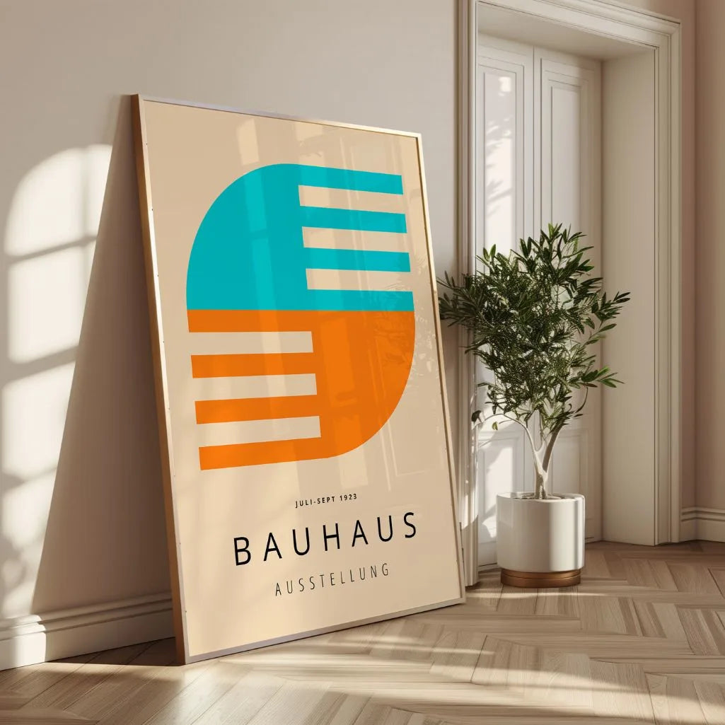 Bauhaus Türkis-Orange Kontrast Poster