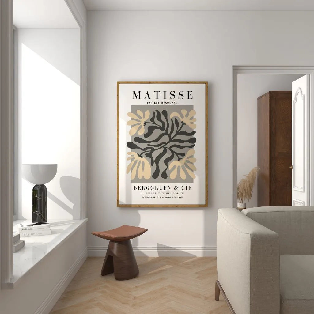 Matisse Beige Grau Blätter Poster