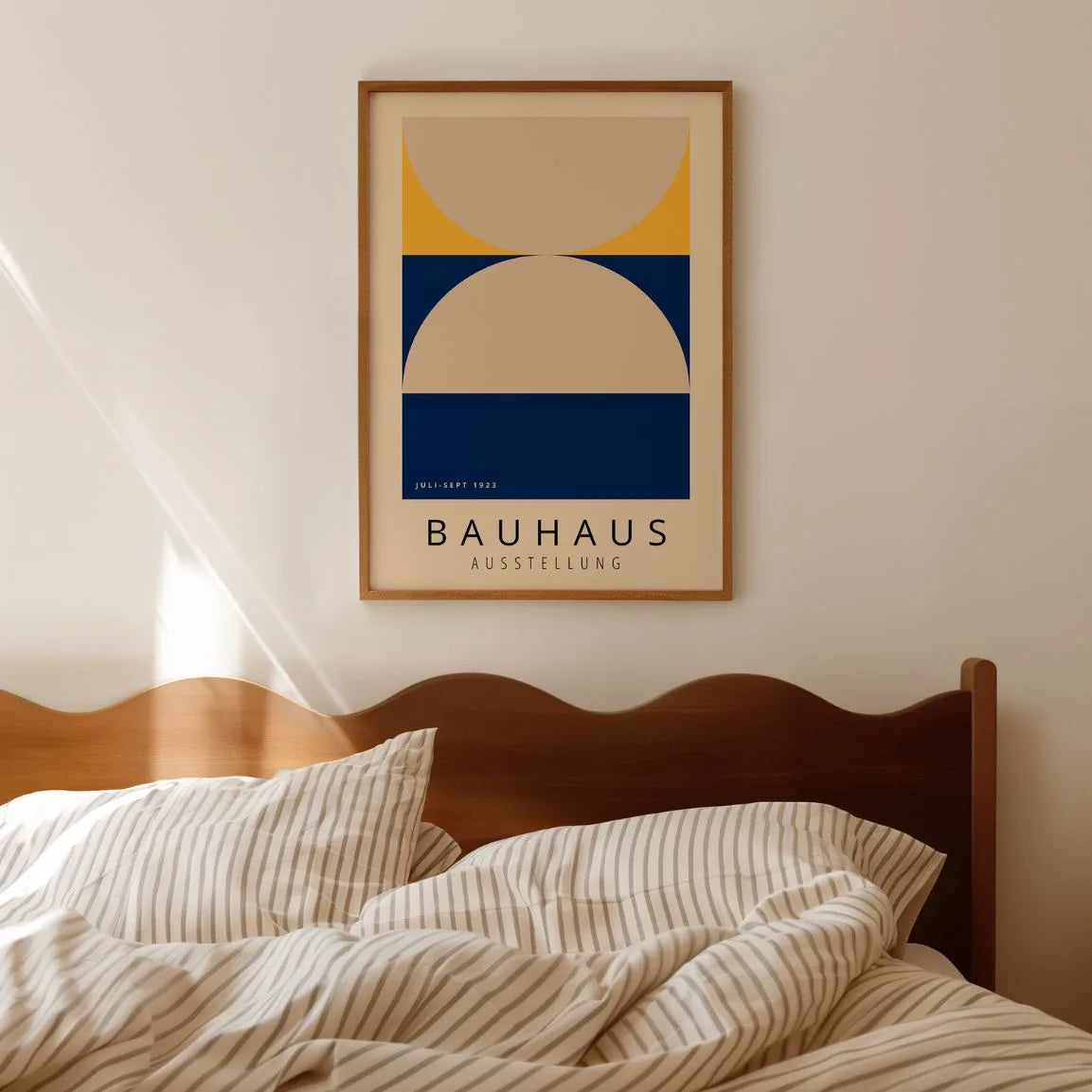 Bauhaus Beige Navy Poster