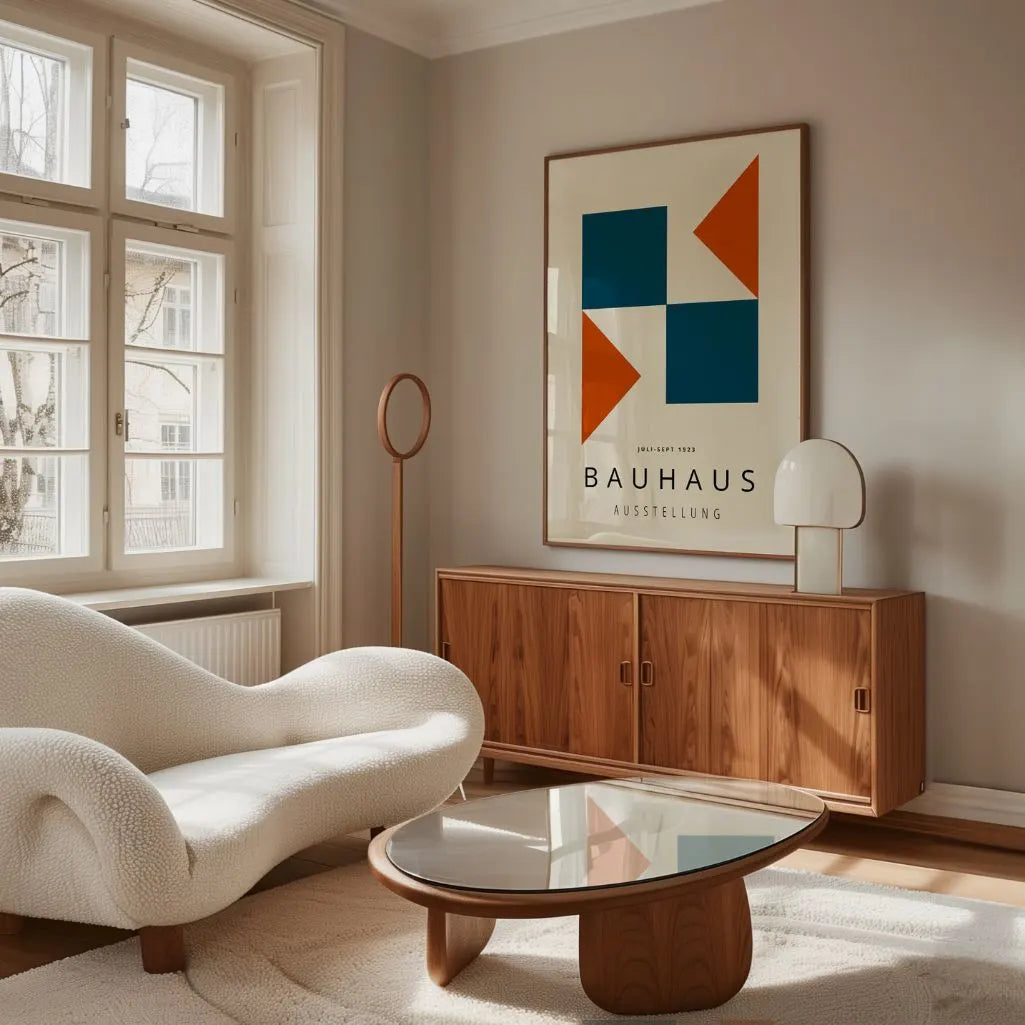 Bauhaus Kontrast Blau Poster