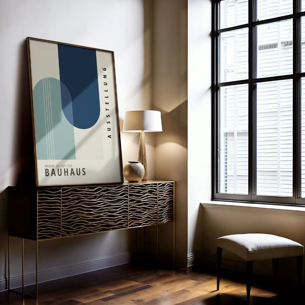 Bauhaus Blau Beige Poster