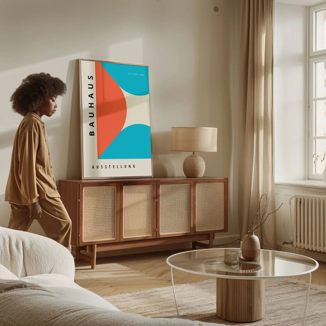 Bauhaus Blaurot Kontrast Poster