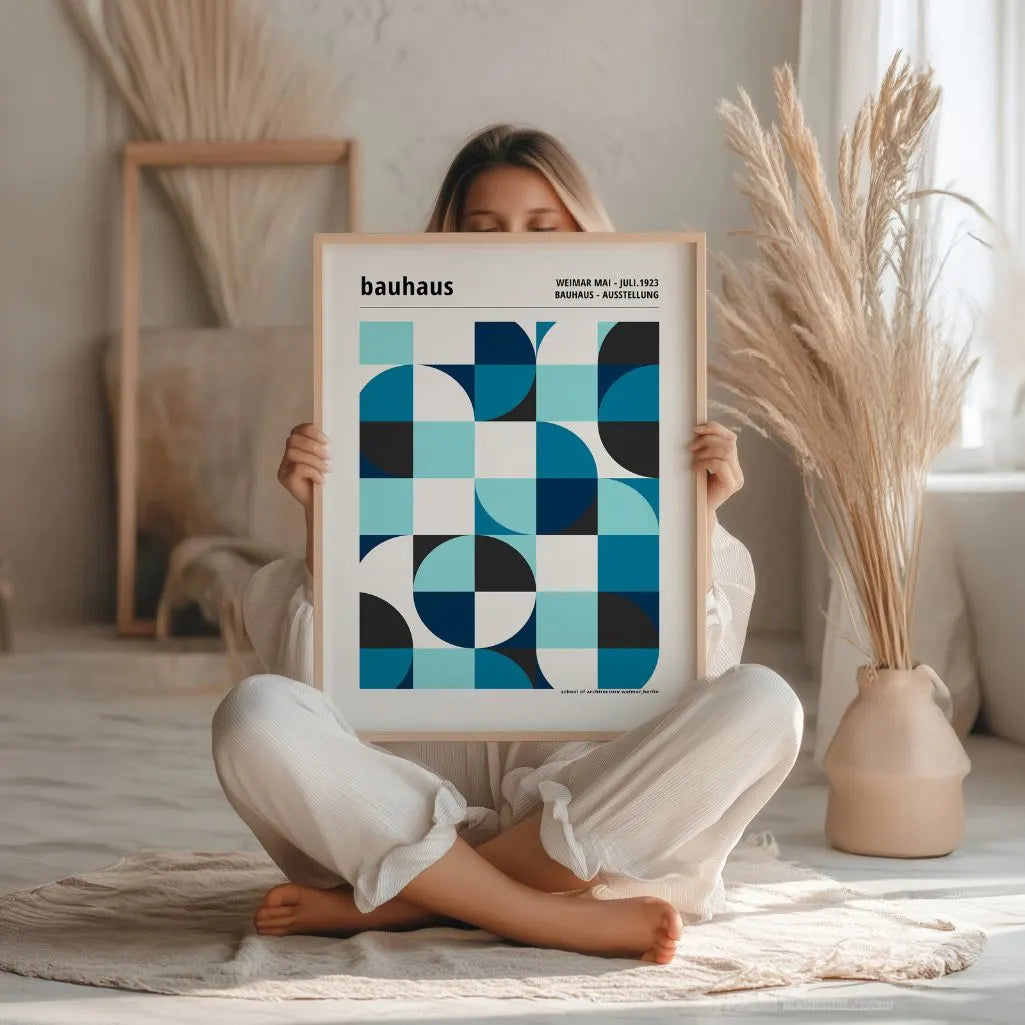 Bauhaus Blau Symmetrie Poster