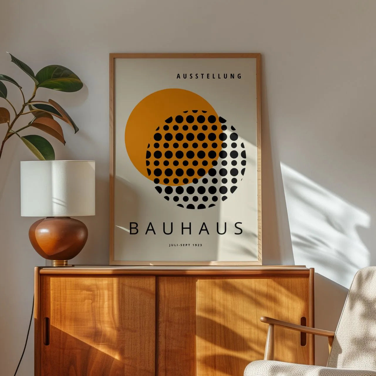 Bauhaus Orange Punkte Poster