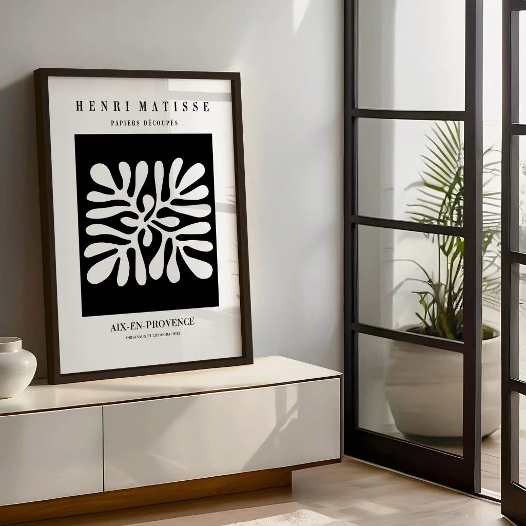 Matisse Weiß Auf Schwarz Cut-Out Poster