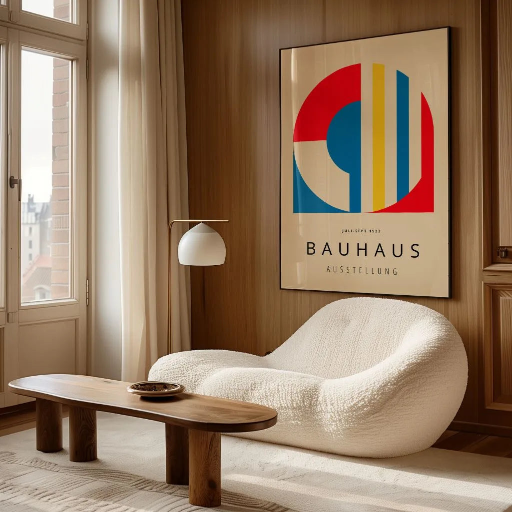 Bauhaus Abstrakter Rotakzent Poster