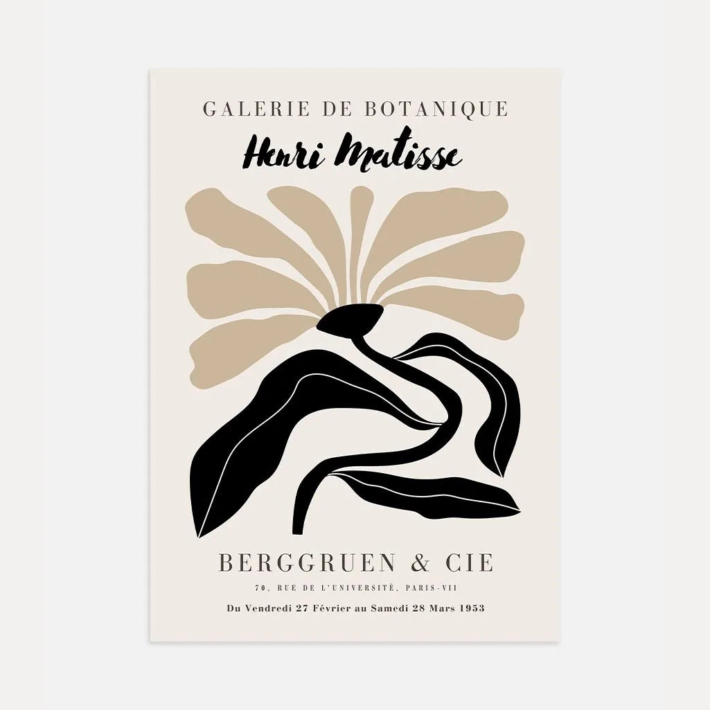 Henri Matisse – Blume Schwarz Beige Poster