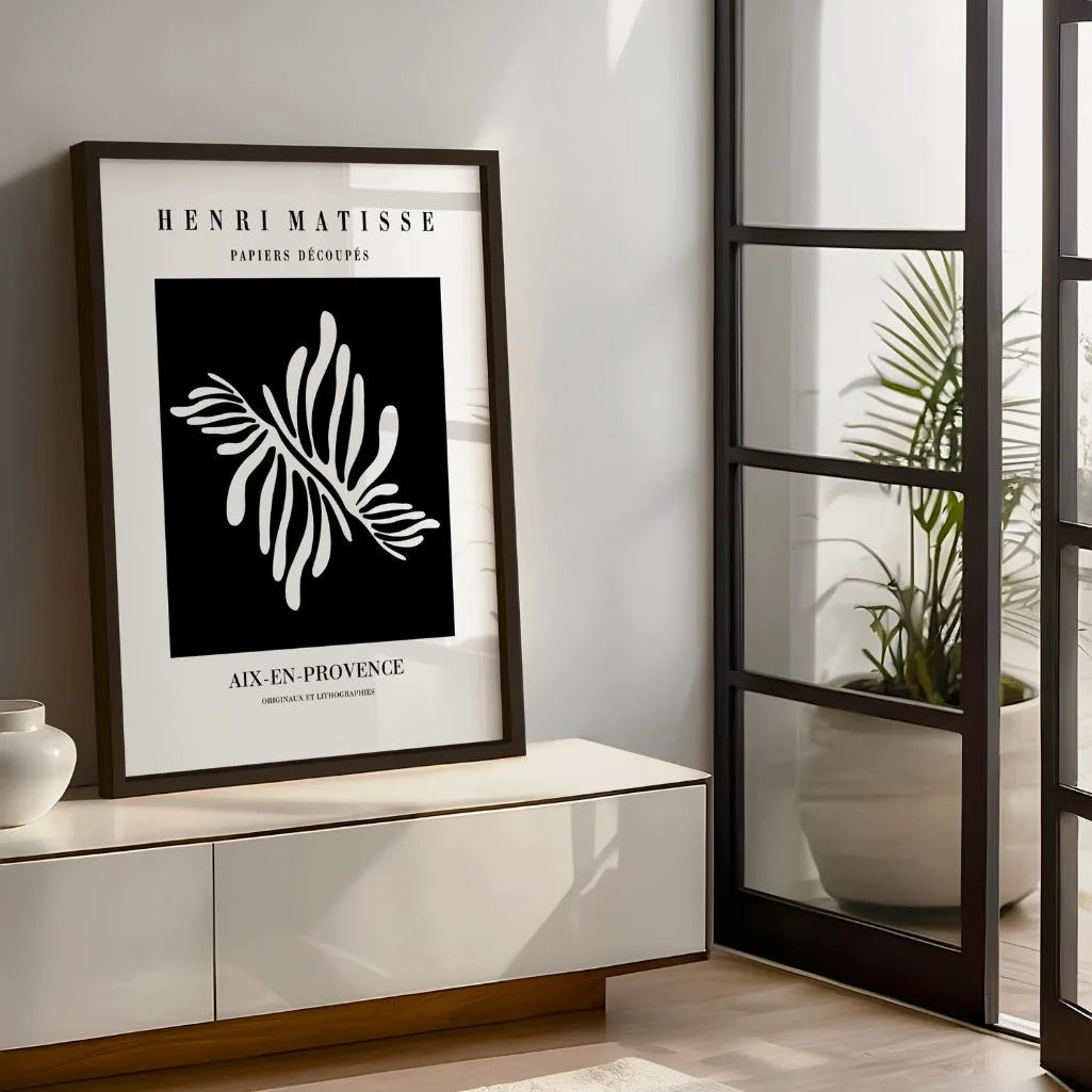 Matisse Weißes Blatt Schwarz Poster