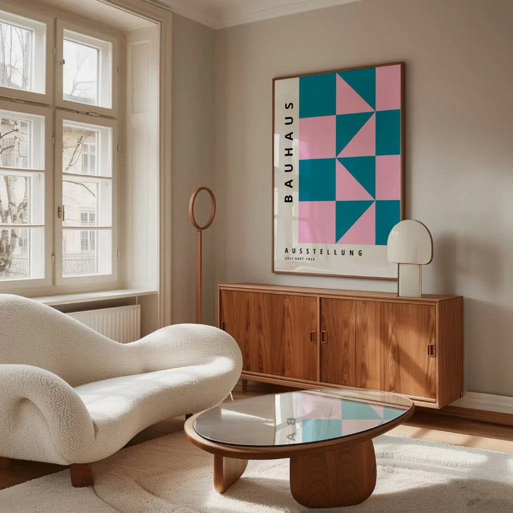 Bauhaus Rosa Türkis Poster
