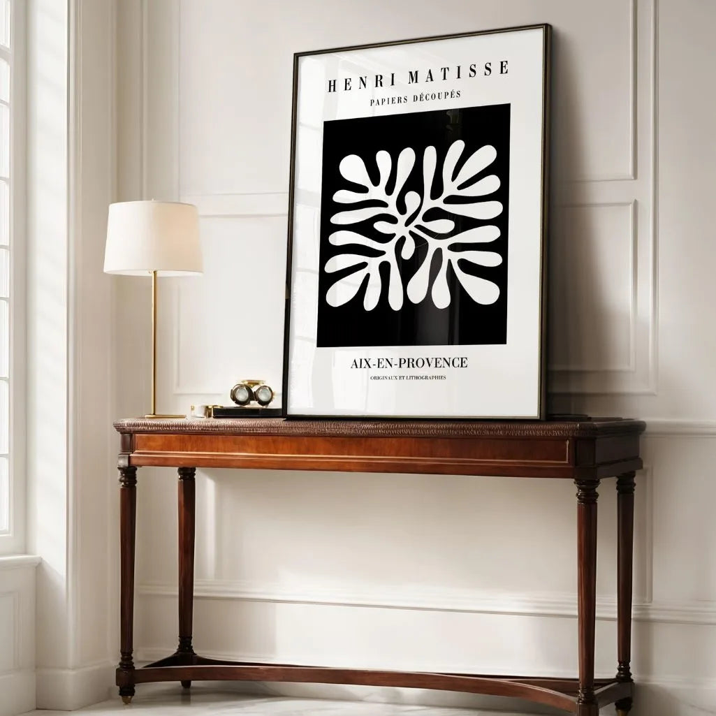 Matisse Weiß Auf Schwarz Cut-Out Poster