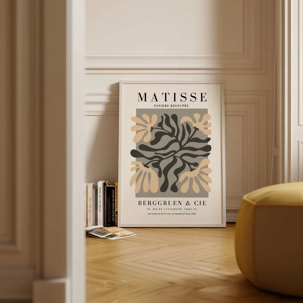 Matisse Beige Grau Blätter Poster