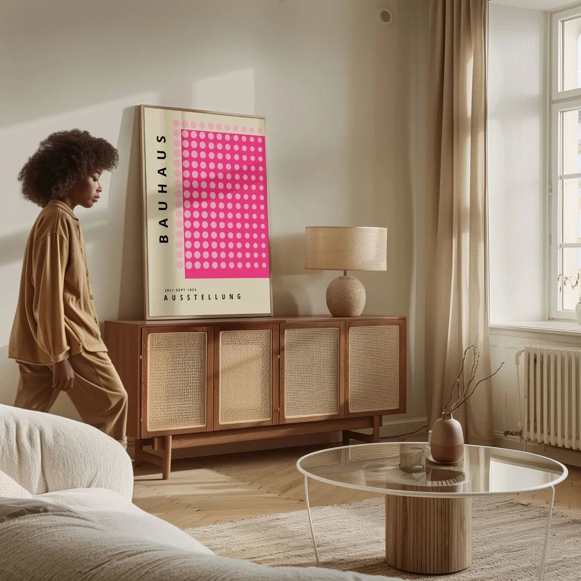 Bauhaus Pink Punkt Rhythmus Poster